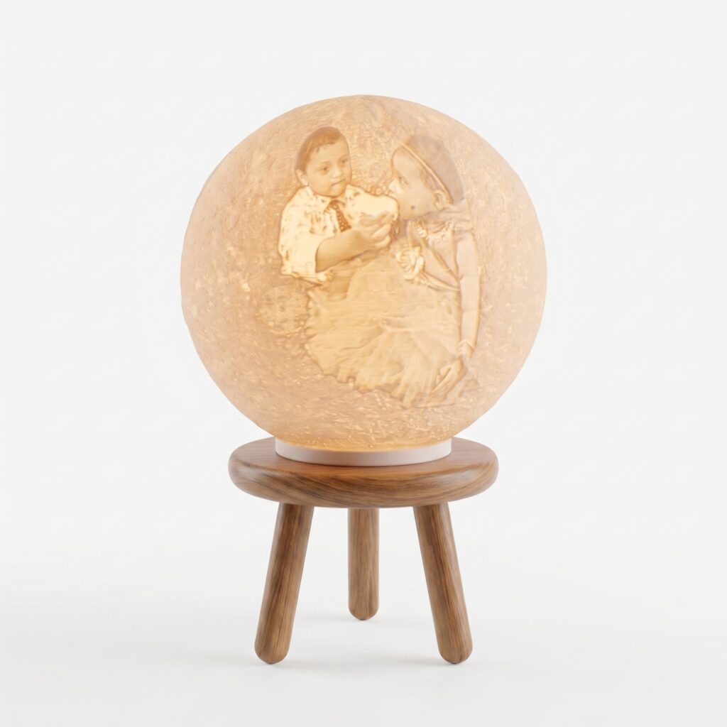 Globe Lithophane Photo with Stand